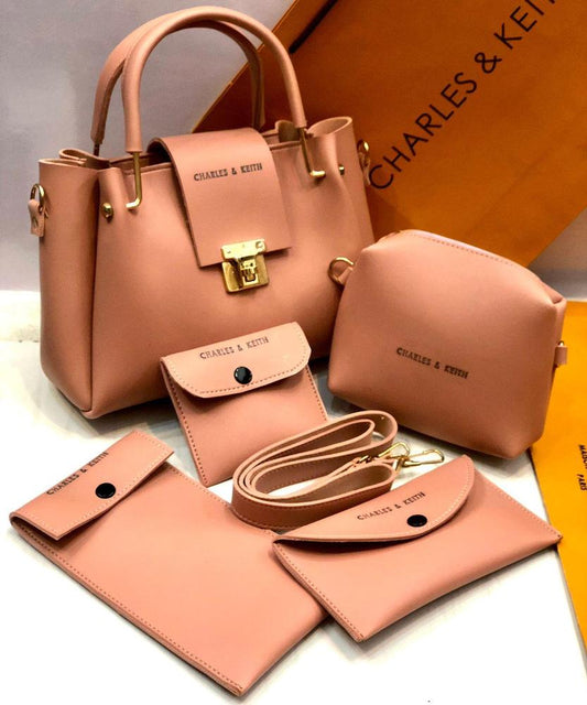 5-Piece Women's PU Leather Handbag Set