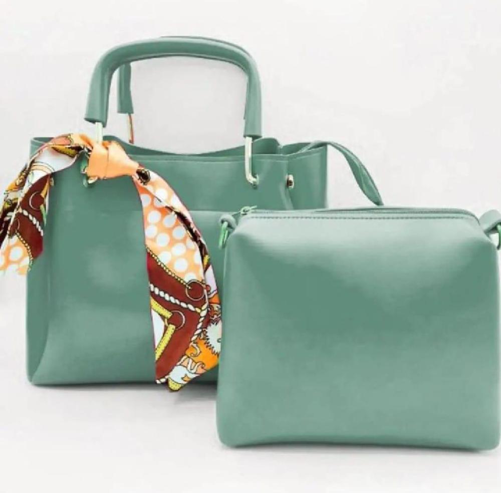 Women's PU Leather Plain Handbag Set